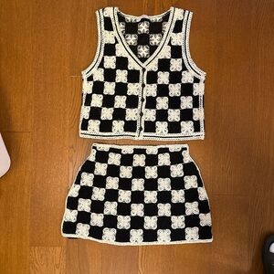 Mango Black and White Crochet Set